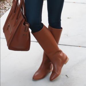 Leoffler Randall Marit cognac boots size 6